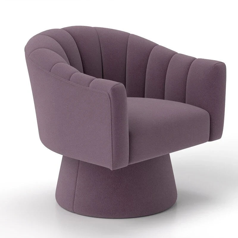 Velvet Upholstered Round Swivel Accent Chair - Set of 2