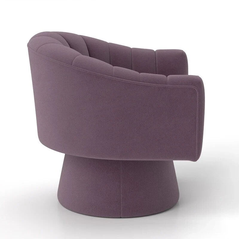Velvet Upholstered Round Swivel Accent Chair - Set of 2