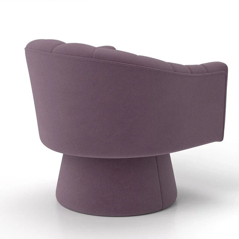 Velvet Upholstered Round Swivel Accent Chair - Set of 2