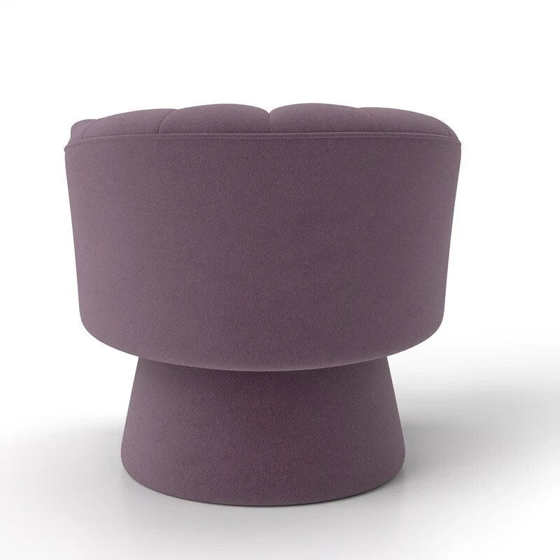 Velvet Upholstered Round Swivel Accent Chair - Set of 2