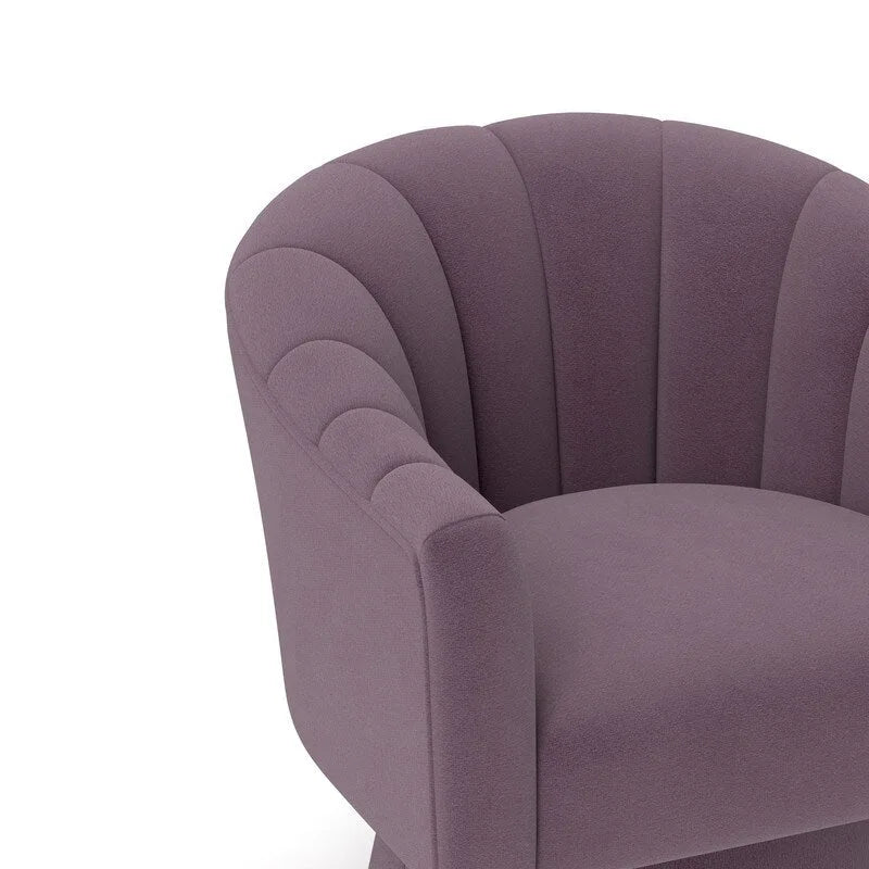 Velvet Upholstered Round Swivel Accent Chair - Set of 2