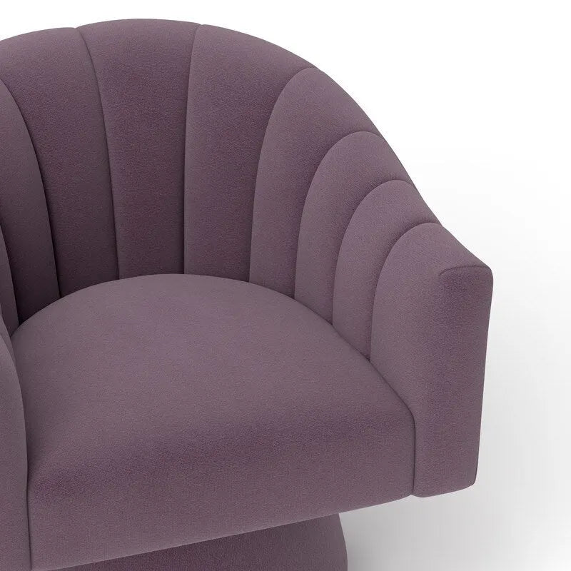 Velvet Upholstered Round Swivel Accent Chair - Set of 2