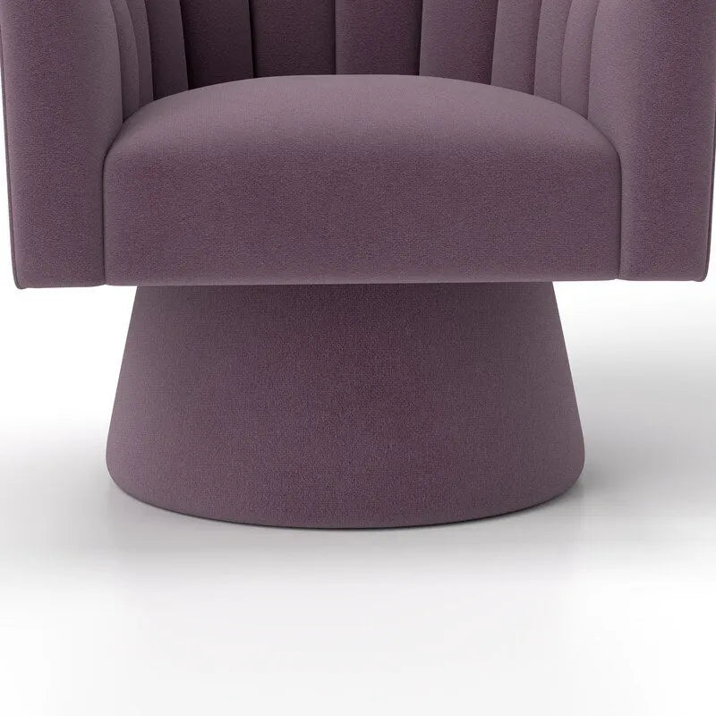Velvet Upholstered Round Swivel Accent Chair - Set of 2