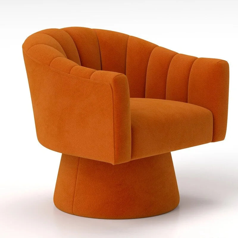 Velvet Upholstered Round Swivel Accent Chair - Set of 2