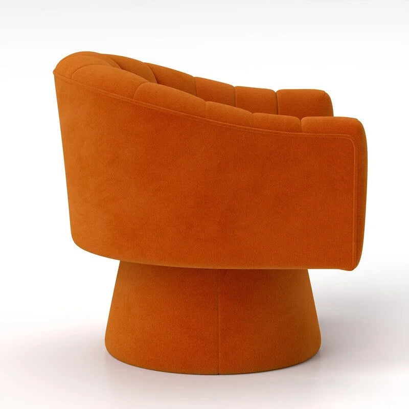 Velvet Upholstered Round Swivel Accent Chair - Set of 2