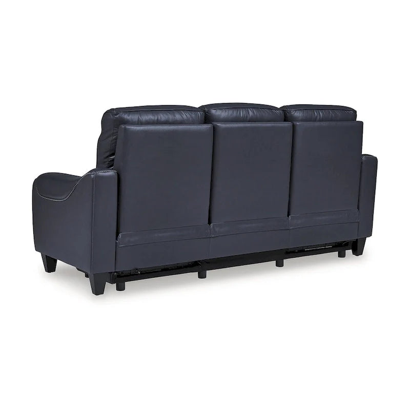 Leather Power Reclining Sofa with Adjustable Headrests and USB Charging