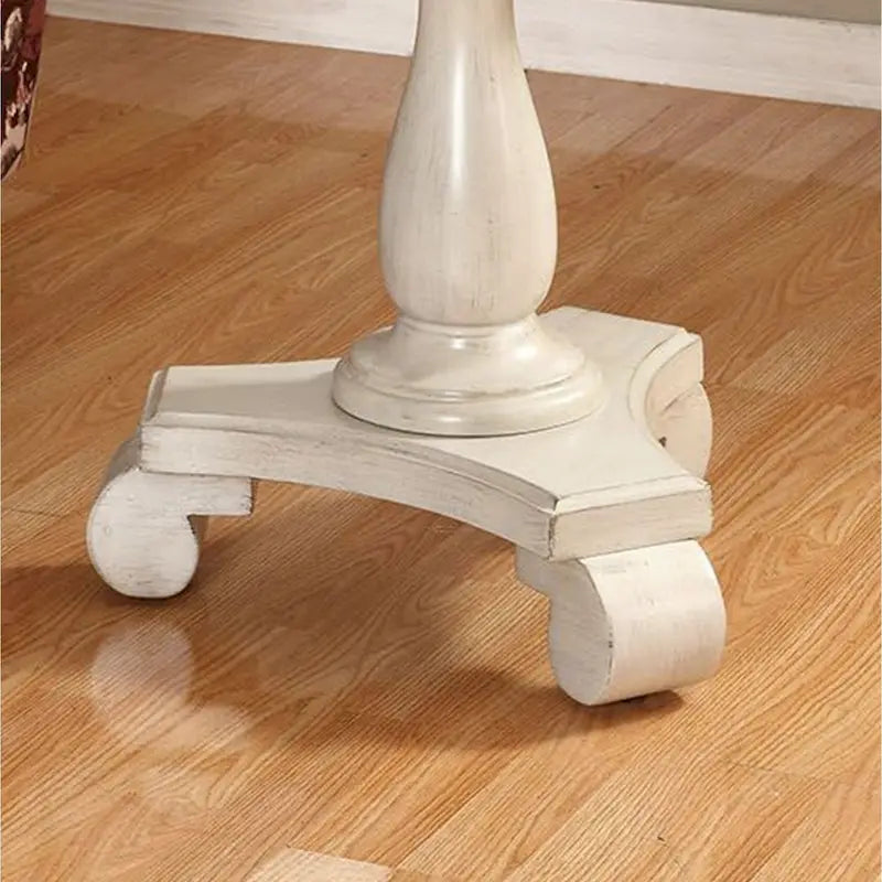 Black Round Wood Pedestal Side Table