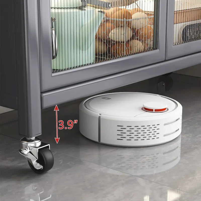 Open-door Kitchen Shelving Floor-to-ceiling Multilevel Household microwave Storage Cabinet Bowls Side Cabinets