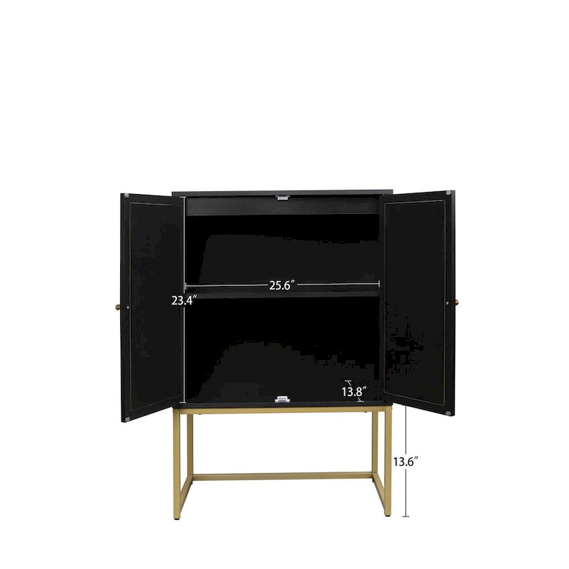 Natural rattan, Allen 2 Door high cabinet, adjustable shelf, Easy Assembly, Free Standing Cabinet for Living Room Bedroom