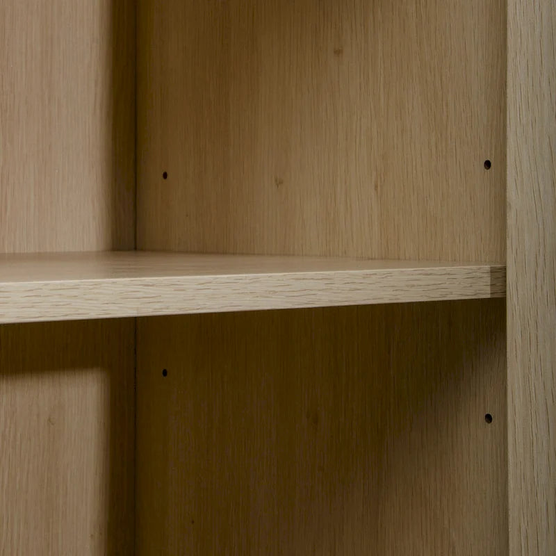 Natural rattan, Allen 2 Door high cabinet, adjustable shelf, Easy Assembly, Free Standing Cabinet for Living Room Bedroom