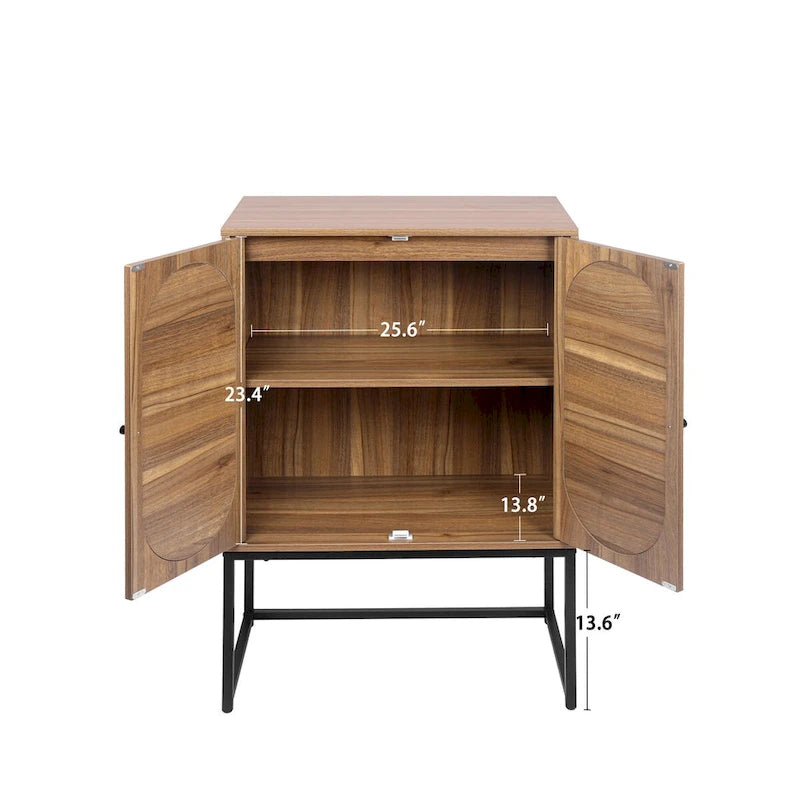 Natural rattan, Allen 2 Door high cabinet, adjustable shelf, Easy Assembly, Free Standing Cabinet for Living Room Bedroom