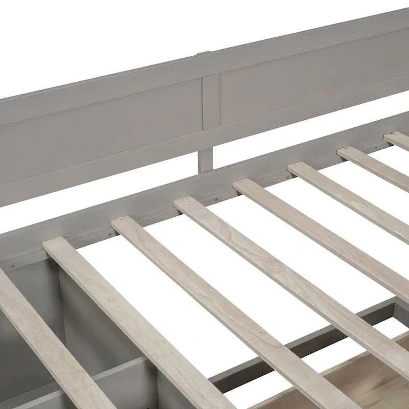 Daybed with Storage Drawers and Bookcase Shelves