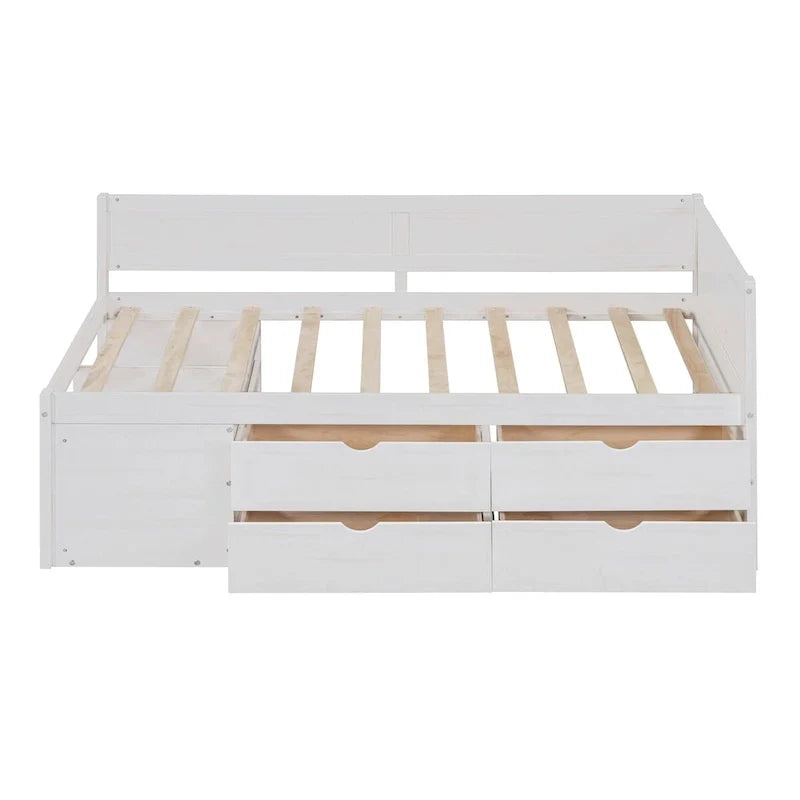 Daybed with Storage Drawers and Bookcase Shelves