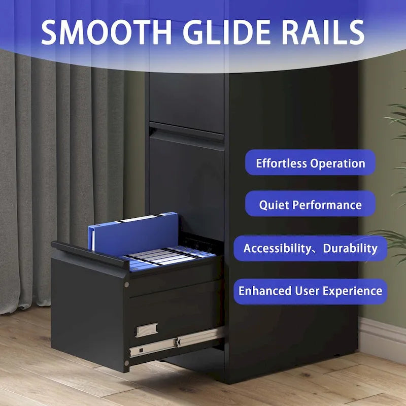 4 Drawer Metal Vertical File Cabinet with Lock