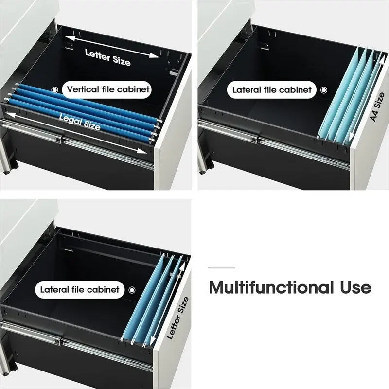 3 Drawer Rolling Pedestal Under Desk