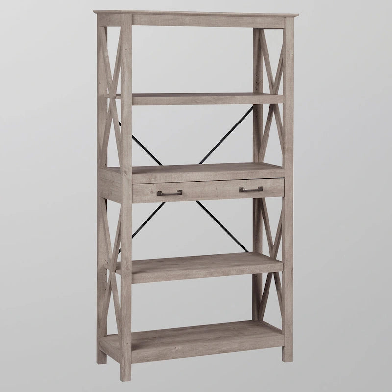 Saint Birch Honduras Transitional Four-Shelf Bookcase