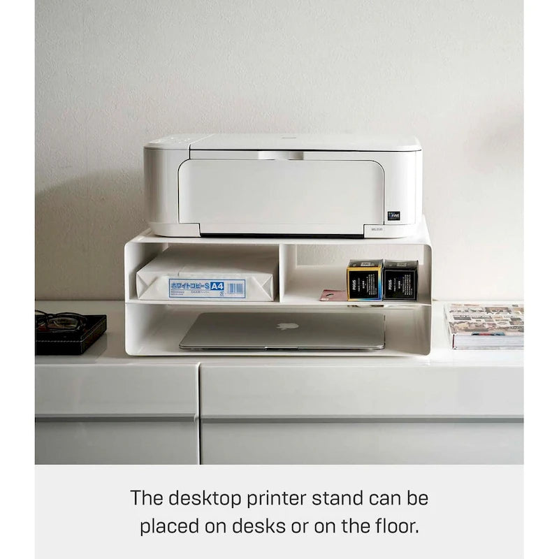 Yamazaki Home Rolling Printer Stand, Steel, Holds 59.4 lbs, Minimal Assembly - L 14.57 x W 18.9 x H 7.48 inches