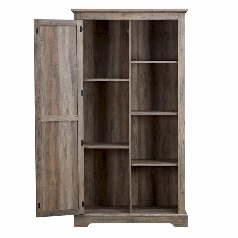 Barn Door Wood Tall Storage Cabinet
