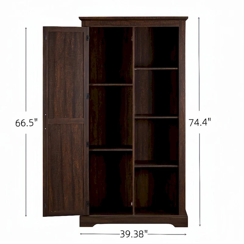 Barn Door Wood Tall Storage Cabinet