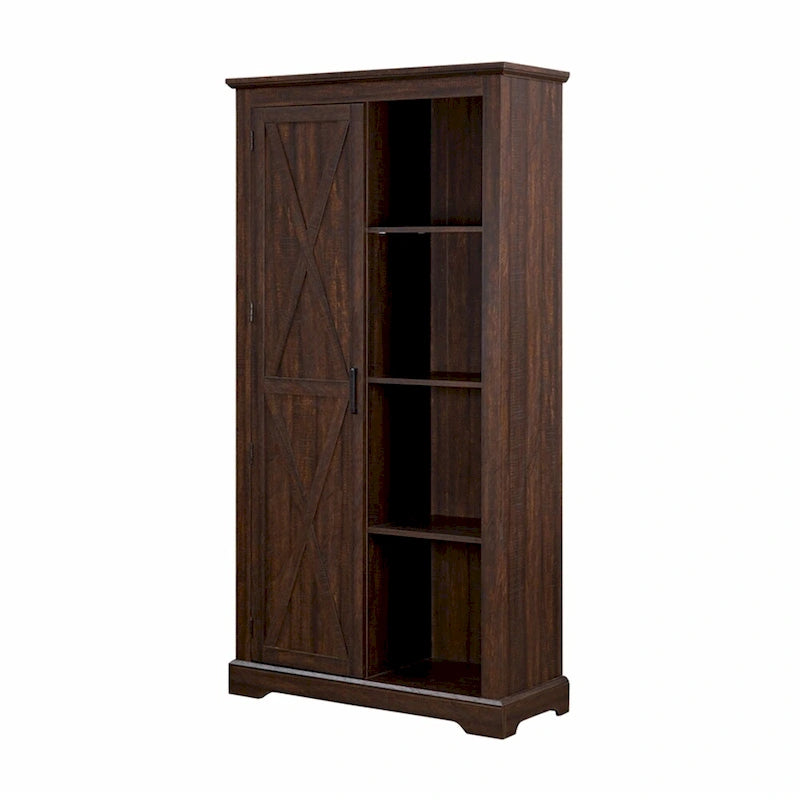 Barn Door Wood Tall Storage Cabinet