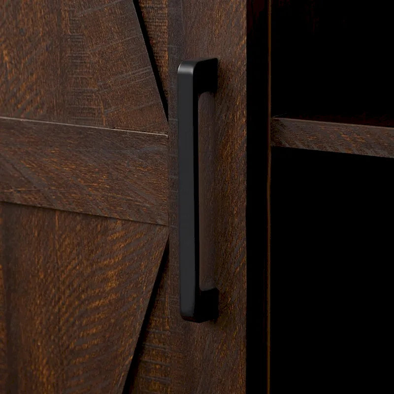 Barn Door Wood Tall Storage Cabinet