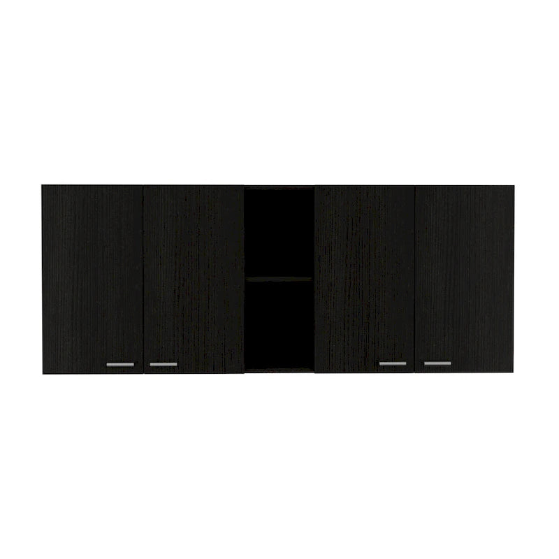 Portofino 150 Wall Cabinet, Double Door, Two External Shelves, Two Interior Shelves