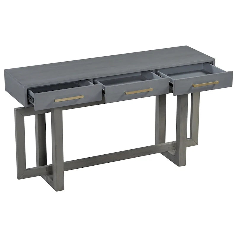 Console Table with Three Drawers and Bottom Shelf