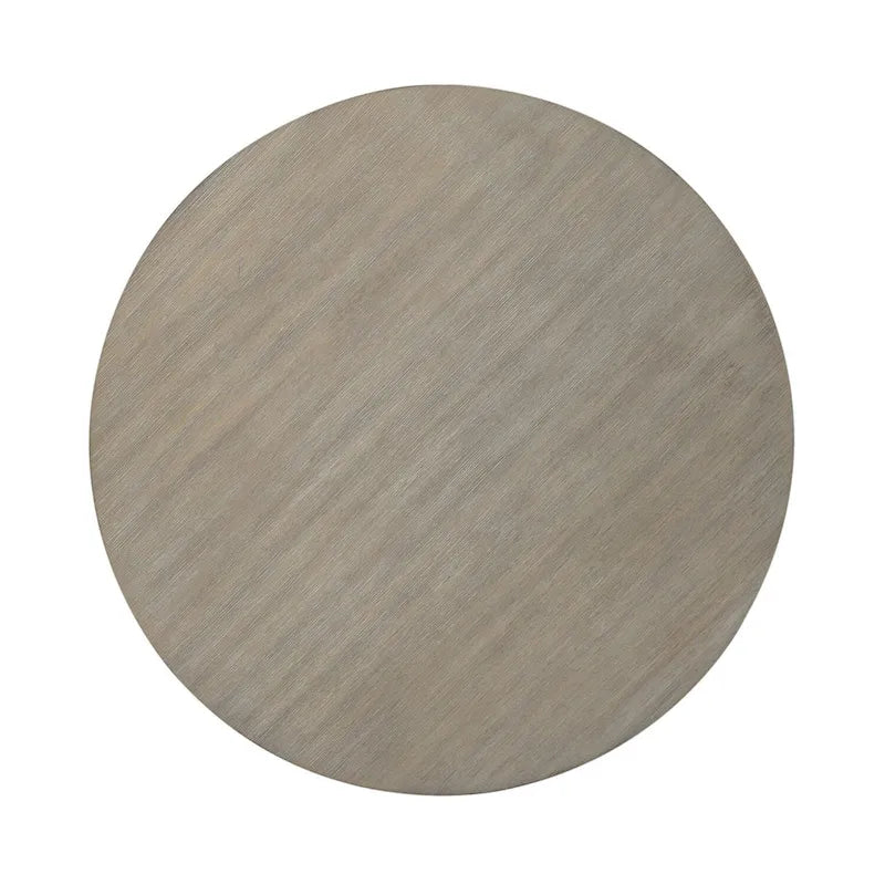 White Round End Table with Gray Top for Living Room