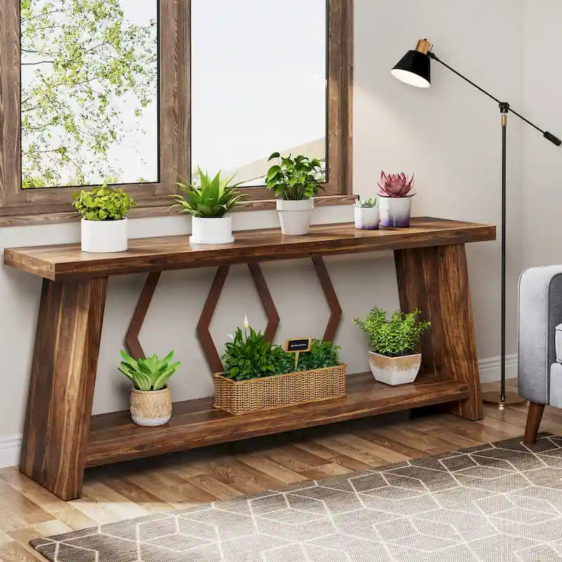 Console Table with Storage Shelf