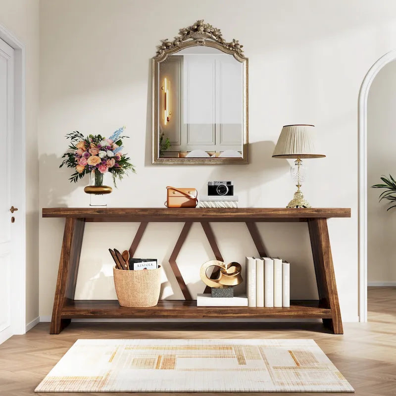 Console Table with Storage Shelf
