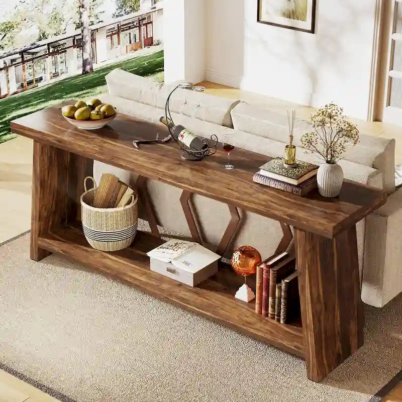 Console Table with Storage Shelf