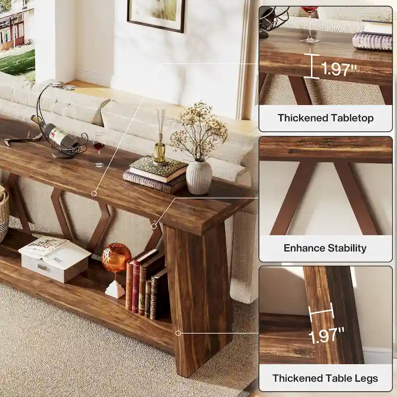 Console Table with Storage Shelf