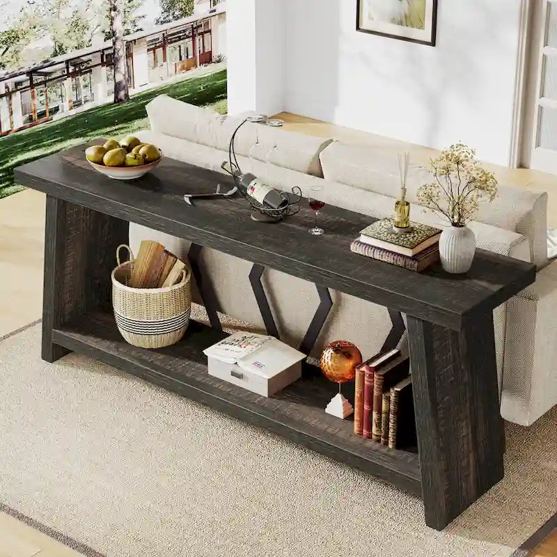 Console Table with Storage Shelf