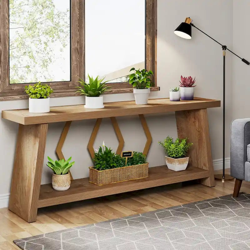 Console Table with Storage Shelf