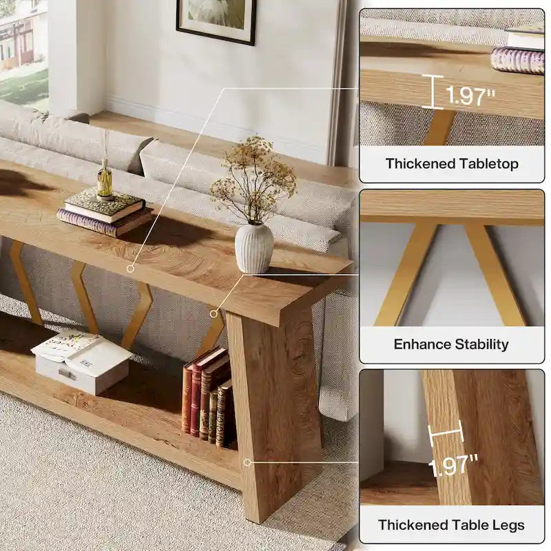 Console Table with Storage Shelf
