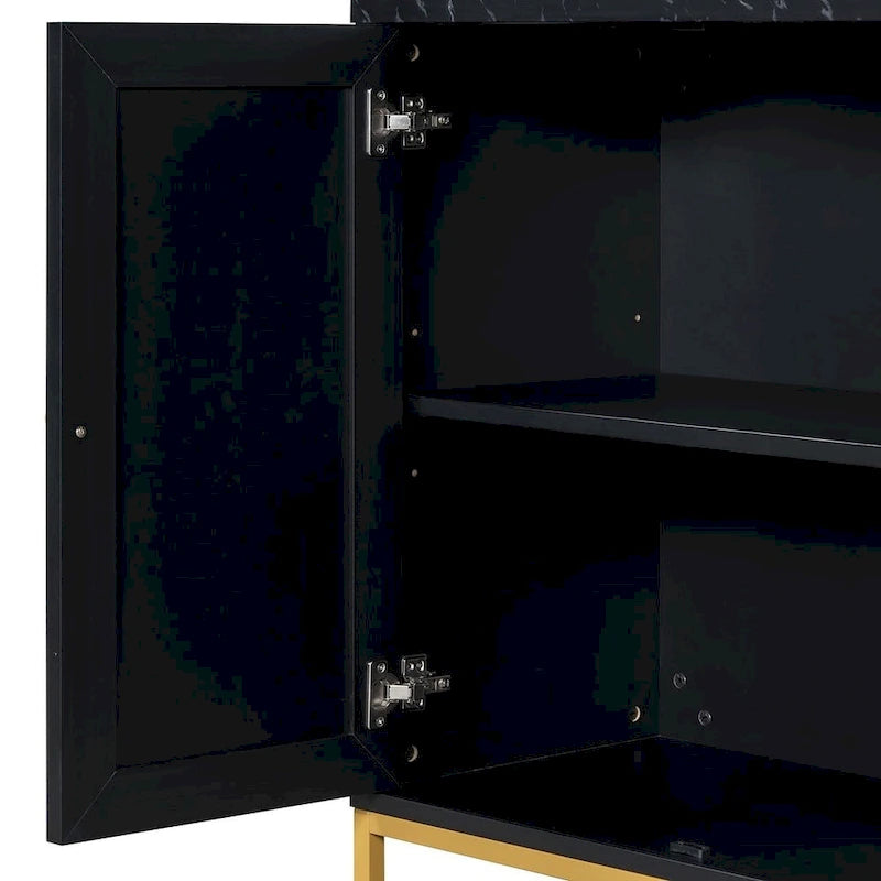 59.30Faux Marble Top and Ample Storage Buffets/Sideboard for Dining Room