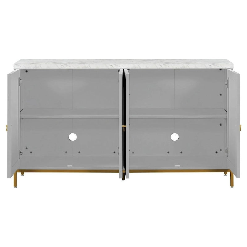 59.30Faux Marble Top and Ample Storage Buffets/Sideboard for Dining Room