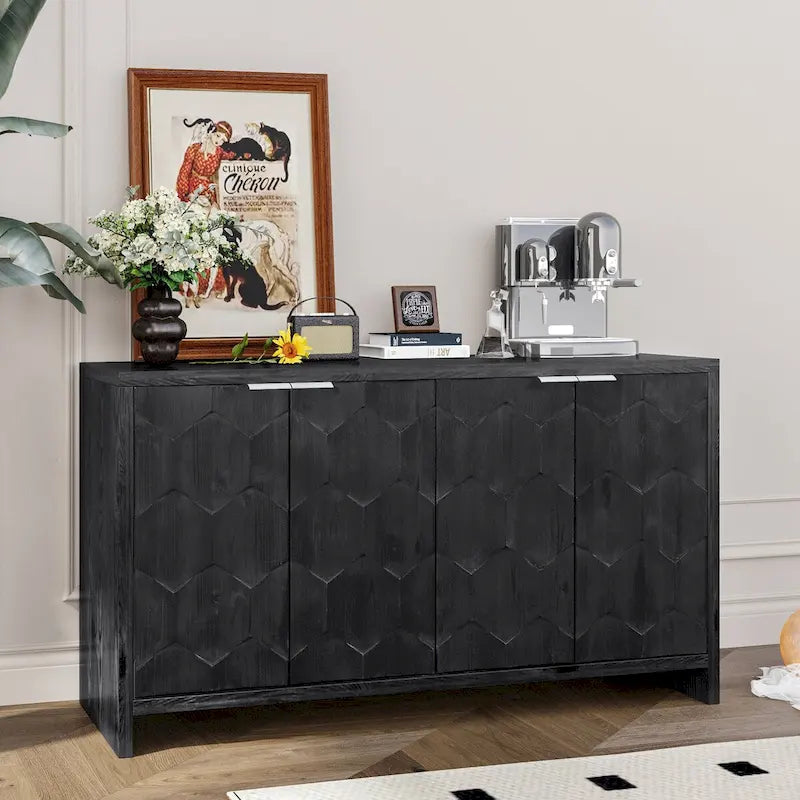 Accent Cabinet Farmhouse Style Wooden Cabinet Sideboard Buffet