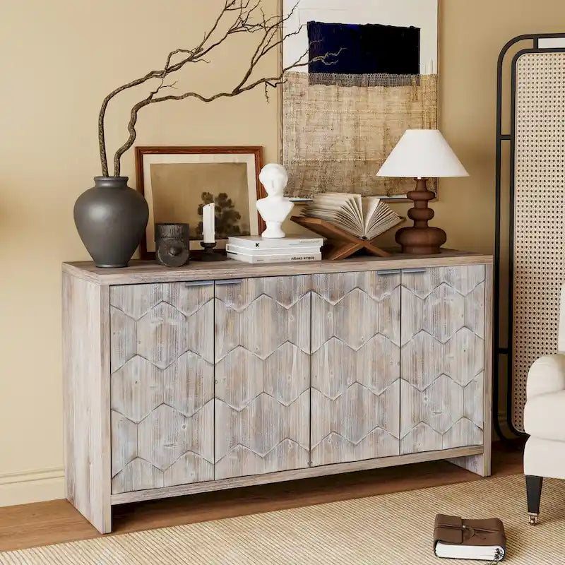 Accent Cabinet Farmhouse Style Wooden Cabinet Sideboard Buffet