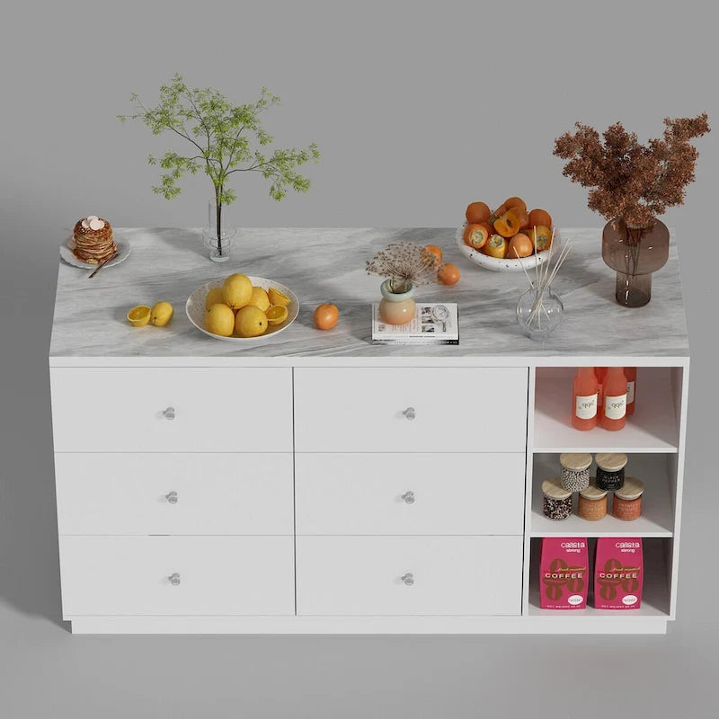 White Sideboard with Ample Organizing Compartments for the Modern Home - 63