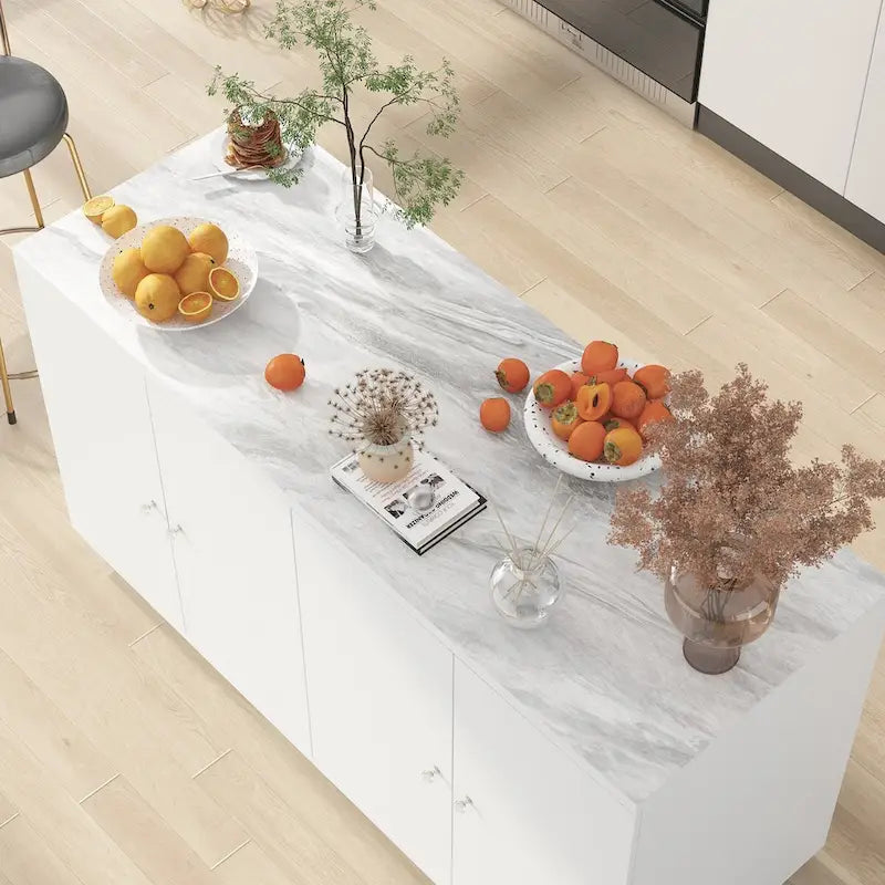 White Sideboard with Ample Organizing Compartments for the Modern Home - 63