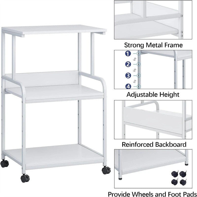 Printer Stand with Storage Shelf - 19.7 x 15.7 x 31.5