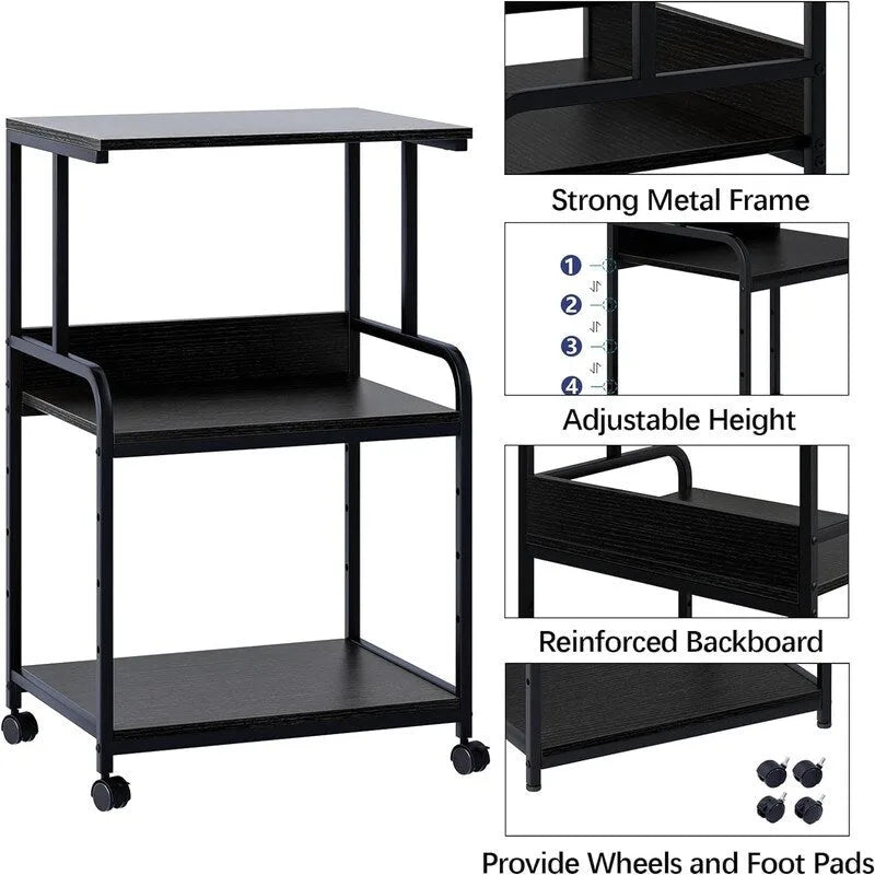 Printer Stand with Storage Shelf - 19.7 x 15.7 x 31.5