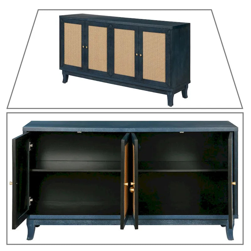 Modern Farmhouse Style Horizontal Sideboard with Two Cabinets
