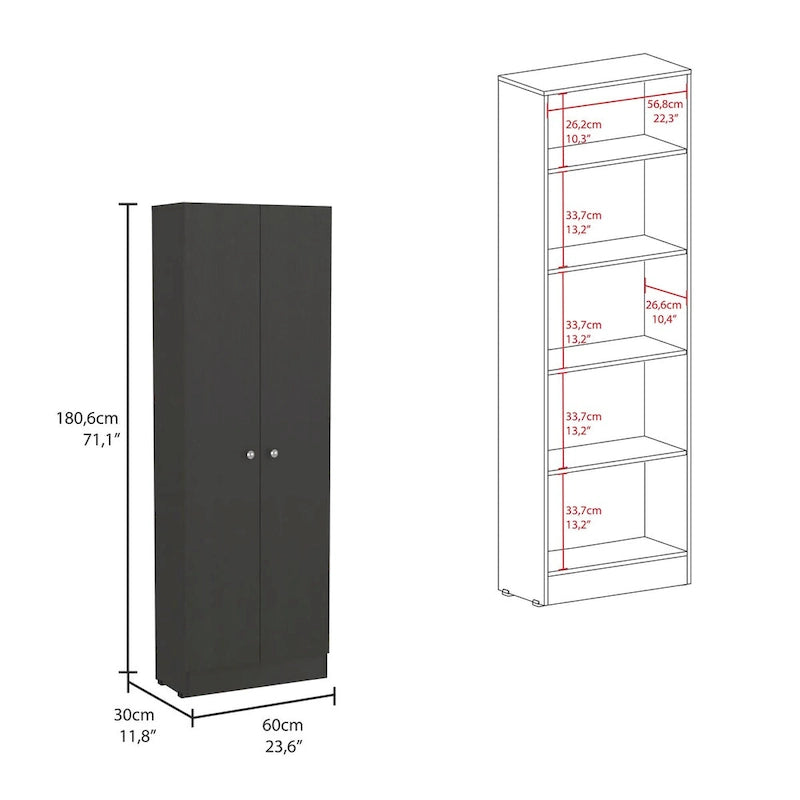 23.6 in. W x 71.1 in. H Freestanding Linen Cabinet with 5 Shelves