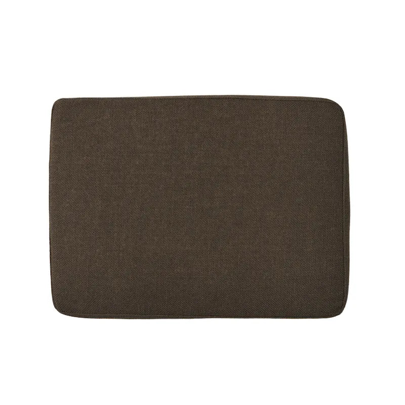 Upholstered Fabric Ottoman with Birch Wood Legs