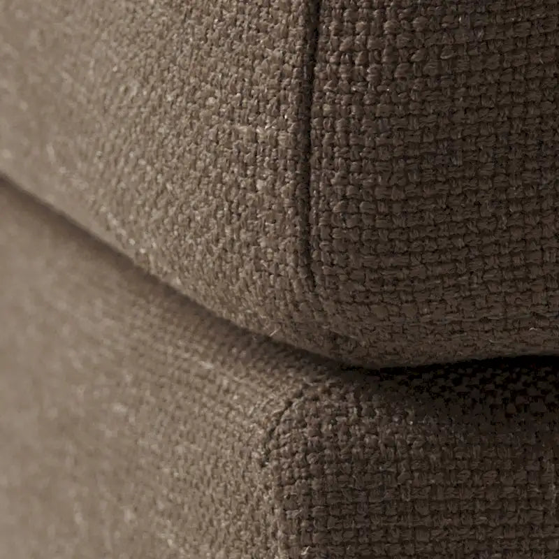 Upholstered Fabric Ottoman with Birch Wood Legs