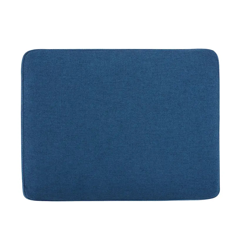Upholstered Fabric Ottoman with Birch Wood Legs