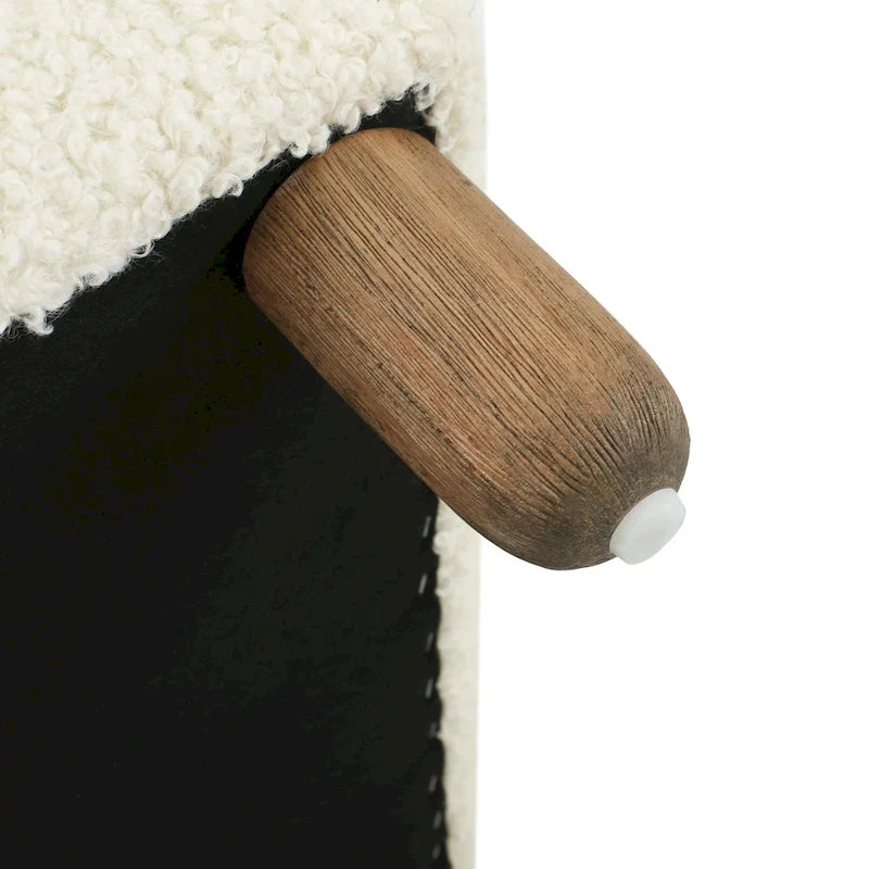 Fabric Upholstered Ottoman Bench with Wood Frame