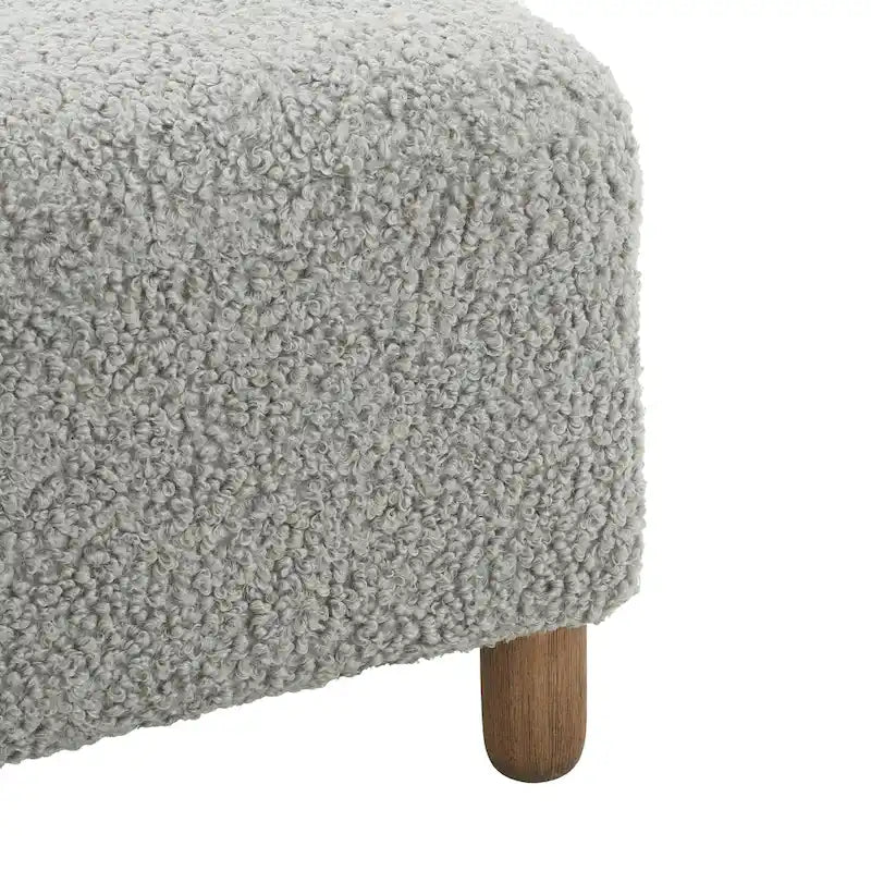 Fabric Upholstered Ottoman Bench with Wood Frame